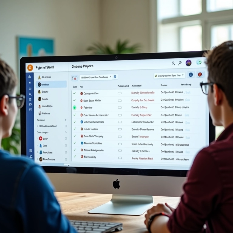Interface do Asana mostrando cronogramas e tarefas de projeto.
