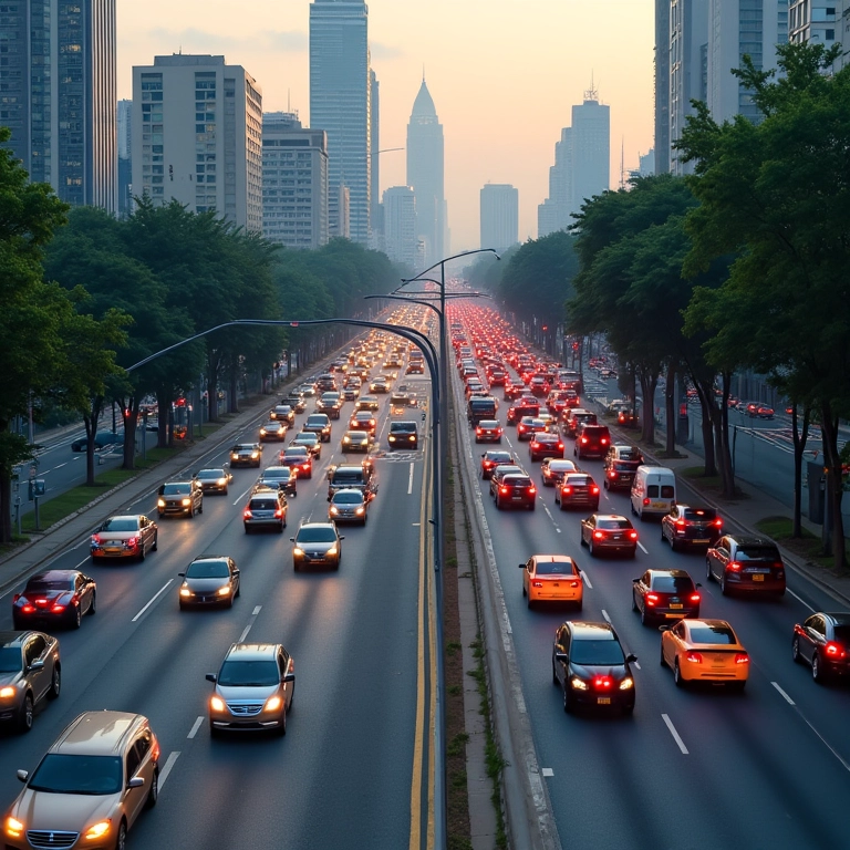 Interface do Google Maps mostrando informações de trânsito em tempo real em uma cidade brasileira movimentada.