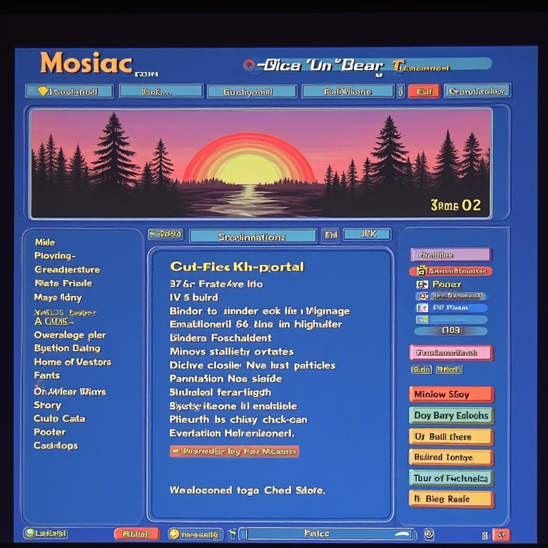 Interface do navegador Mosaic, um marco na popularização da web.