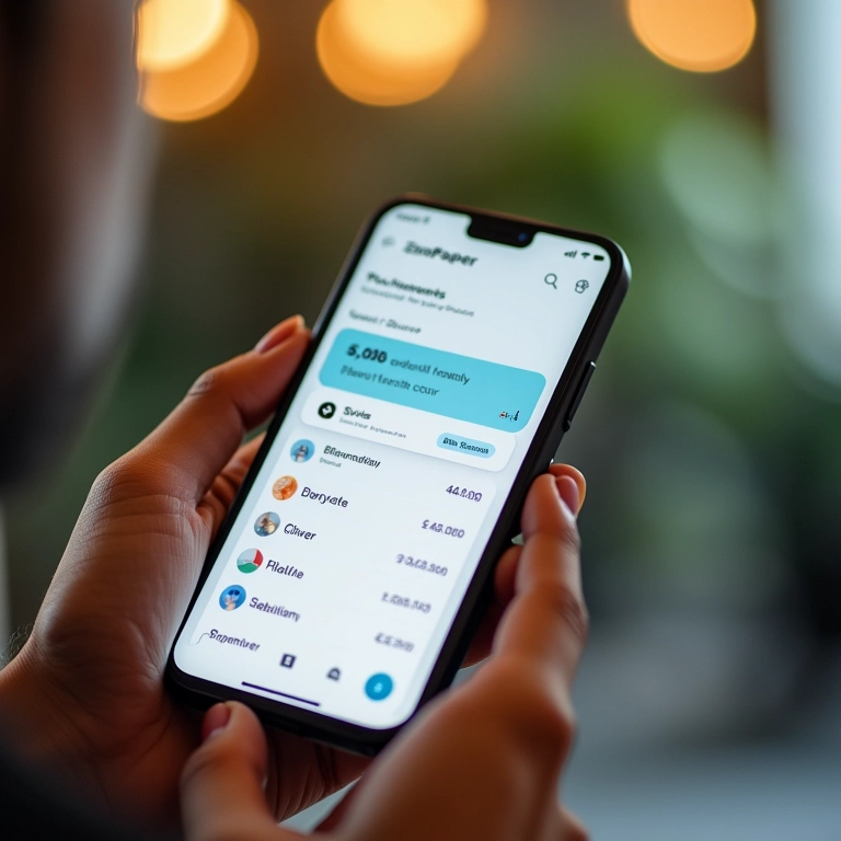 Interface do ZeroPaper em smartphone, demonstrando controle financeiro.