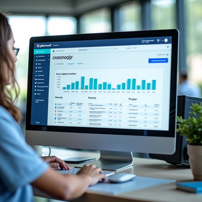 Interface intuitiva de software de gestão de projetos.