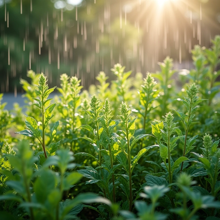 Jardim de chuva adaptado às mudanças climáticas.