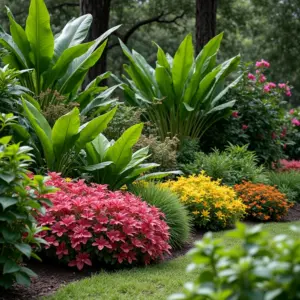 Canteiros De Jardim Organize Suas Plantas Com Charme Jardim exuberante com diversos canteiros coloridos e plantas variadas.
