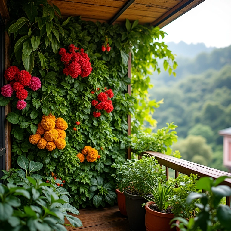 Jardim vertical com estilo de decoração.