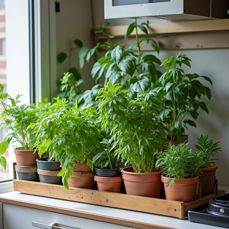 Jardim vertical de temperos em espaços pequenos.