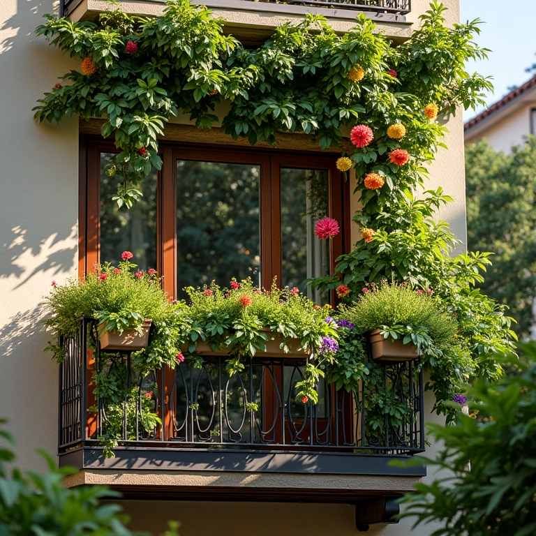 Jardim vertical encantador decorando uma varanda gourmet.