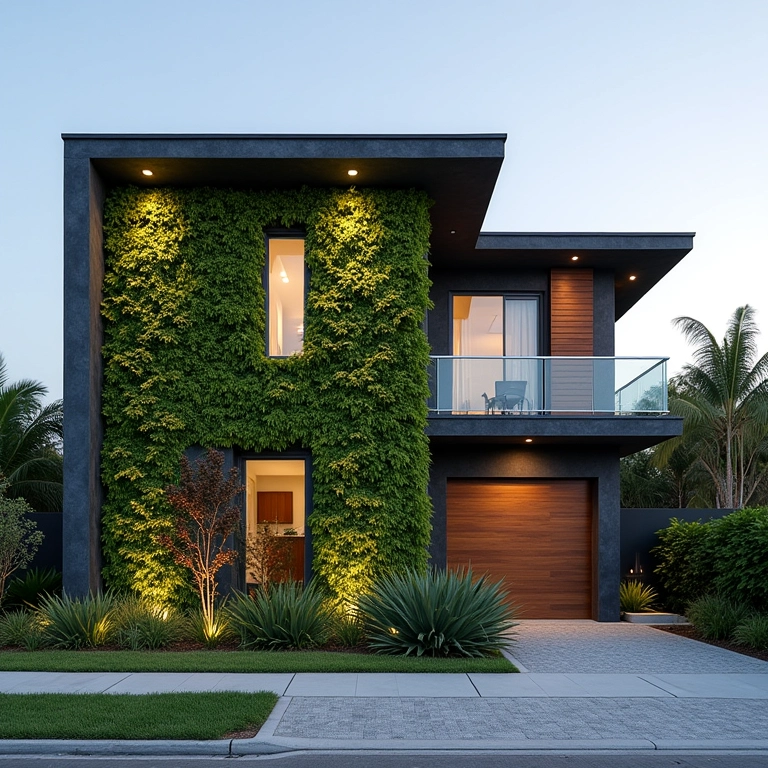 Jardim vertical valorizando o imóvel com design moderno e apelo estético.