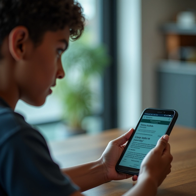 Jovem pesquisando CNAEs para MEI de pesquisa de mercado no celular.