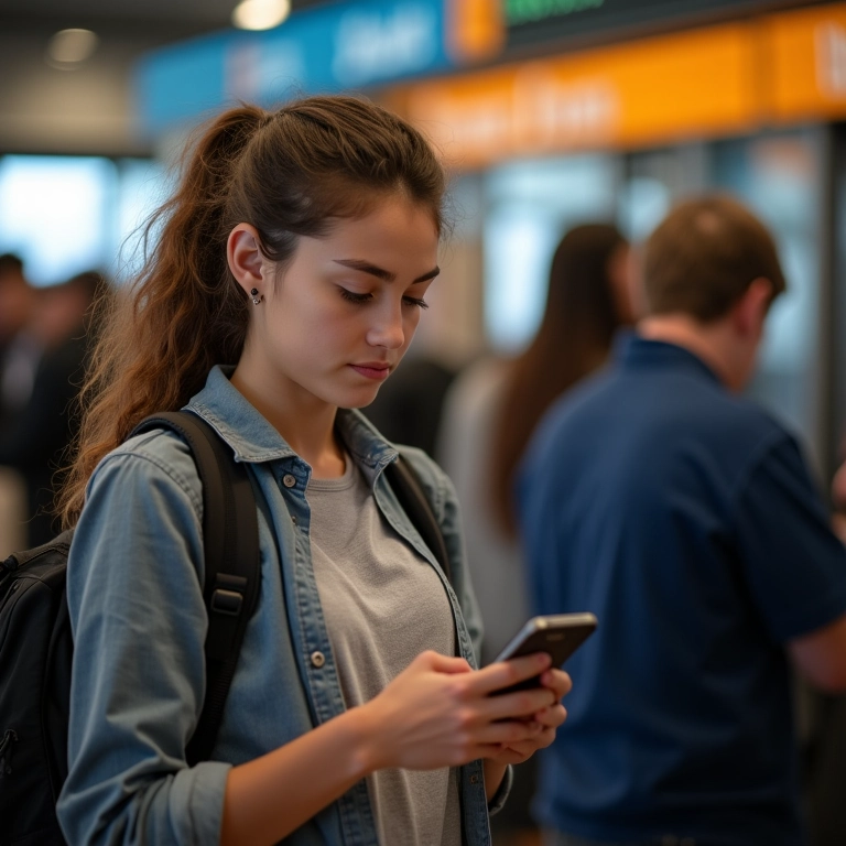 Jovem usando o aplicativo Guiabolso para pagar contas.