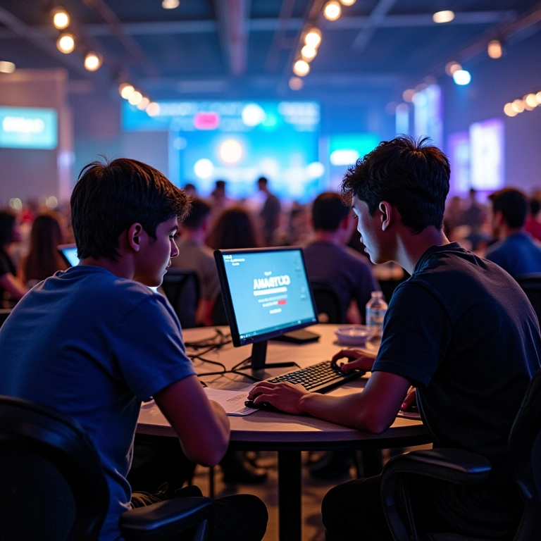 Jovens participando de hackathons na Campus Party Brasil.