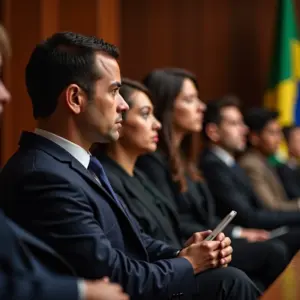 Jurados brasileiros em sessão de júri popular.