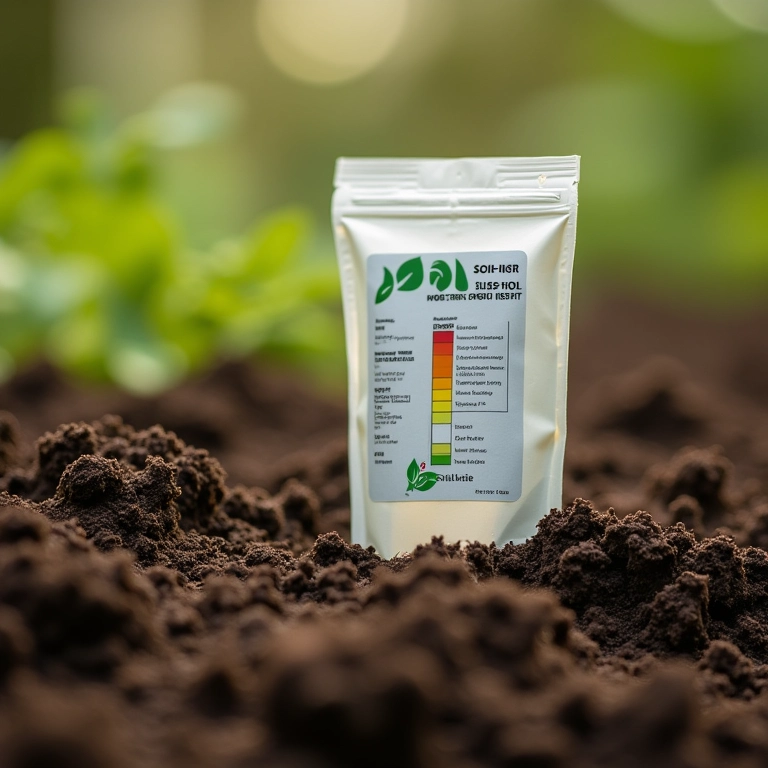 Kit de teste de solo sendo usado para determinar o teor de matéria orgânica do solo.