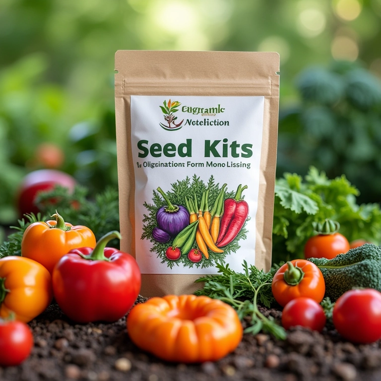 Kits de sementes de plantas companheiras, prontos para plantar.