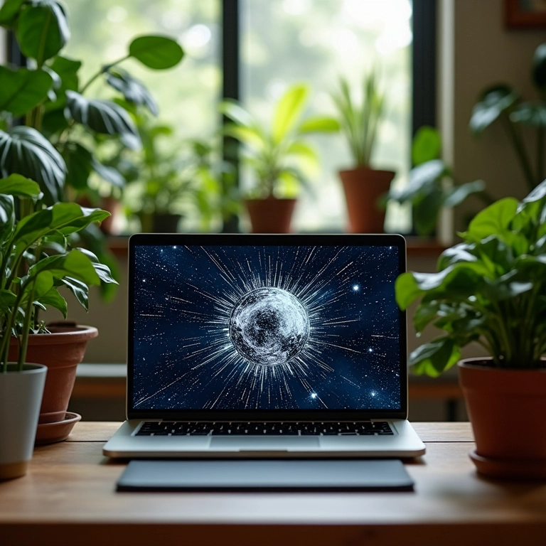 Laptop com tela com falhas, representando problemas de tecnologia no Mercúrio retrógrado.