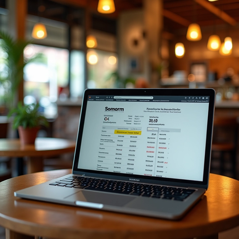 Laptop mostrando diferenças de preços de carros por região.