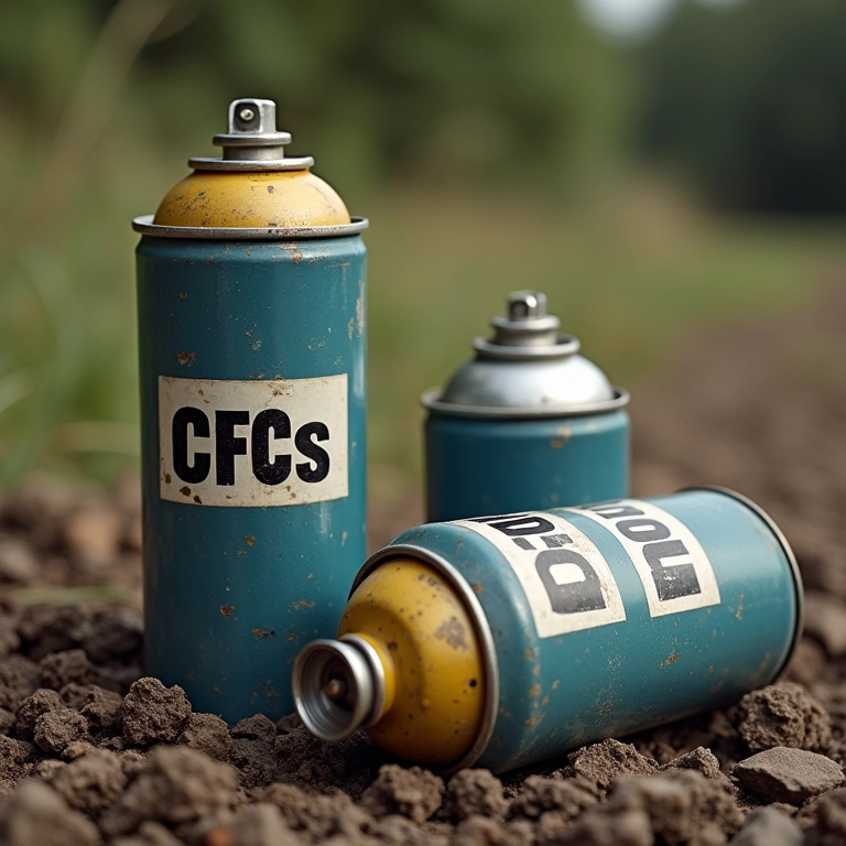 Latas de aerossol antigas contendo CFCs.