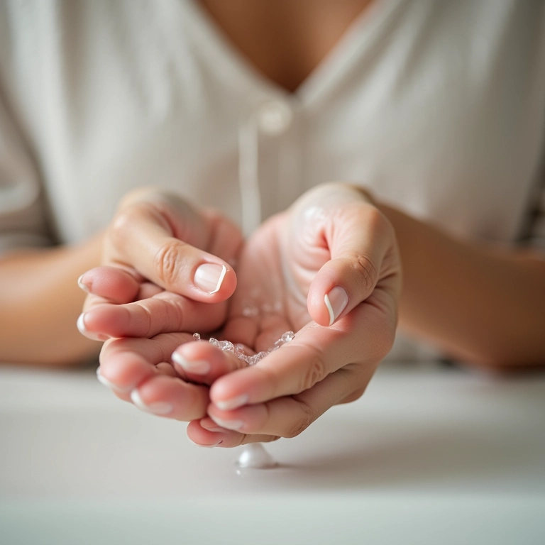 Lavagem e hidratação das mãos após remover o esmalte.