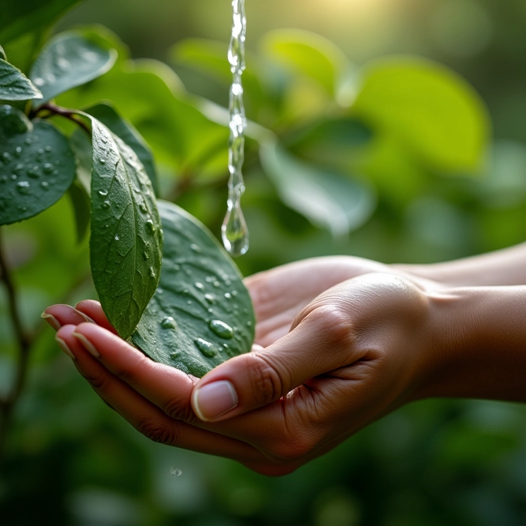 Lavando planta com detergente (não recomendado).