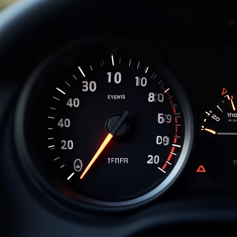 Leitura fora da faixa ideal no manômetro de combustível.