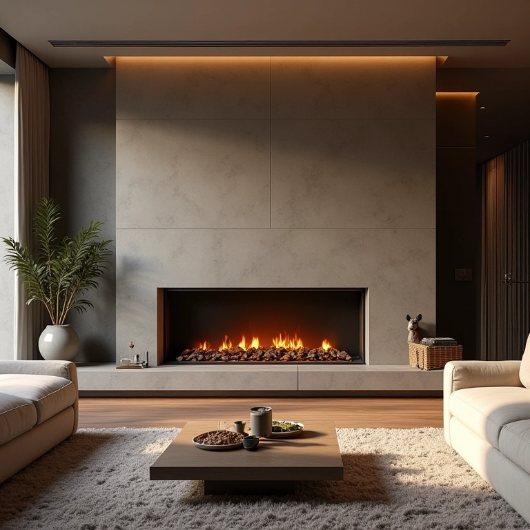 Local ideal para lareira na sala: planejamento e design.