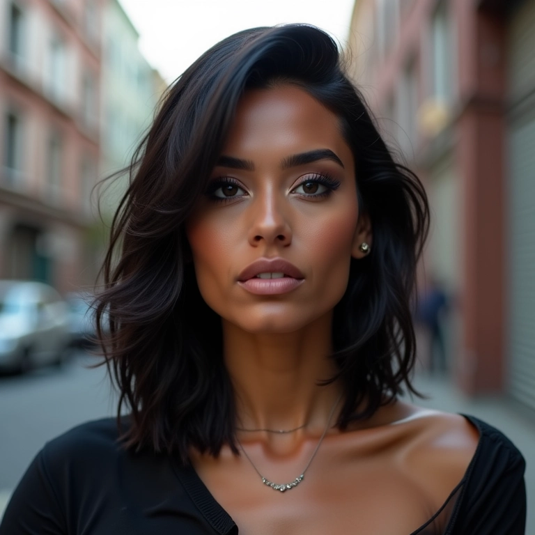 Long bob assimétrico: um corte moderno e cheio de atitude.