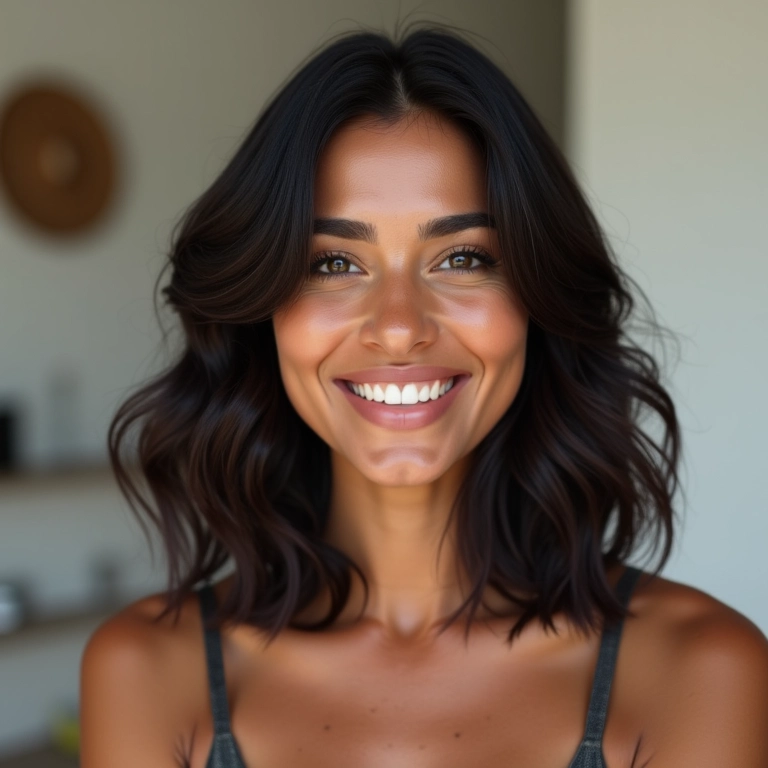 Long bob ideal para quem tem pouco cabelo.
