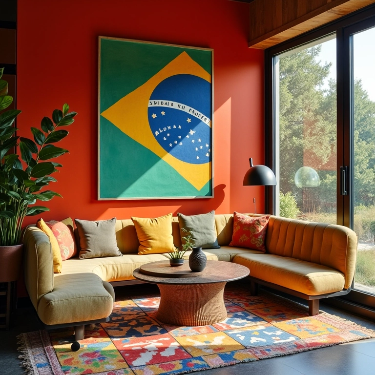 Lounge de hotel instagramável com decoração brasileira única.