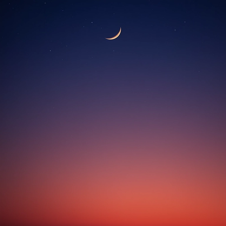 Lua Crescente: a luz começa a aparecer no céu noturno.