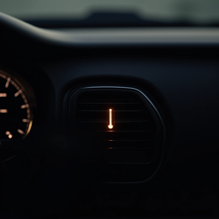 Luz de advertência de temperatura acesa no painel do carro.