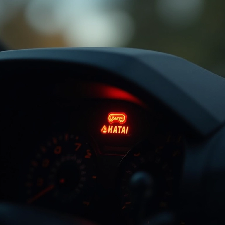 Luz de advertência do airbag acesa no painel de um carro. Foco no símbolo de alerta.