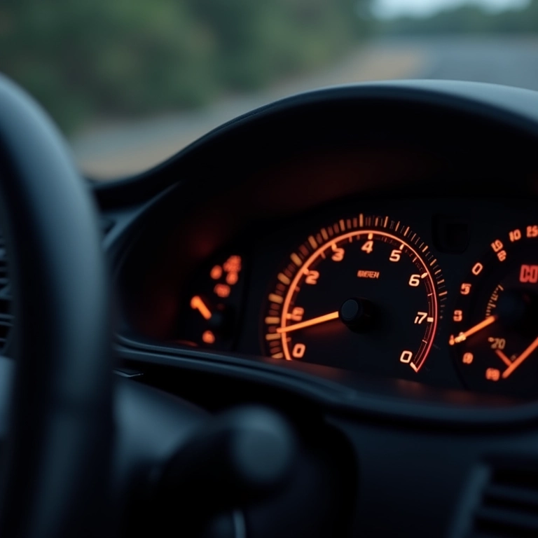 Luz de advertência do motor acesa no painel.