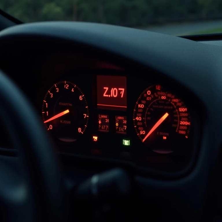 Luz de pressão do óleo acesa no painel.