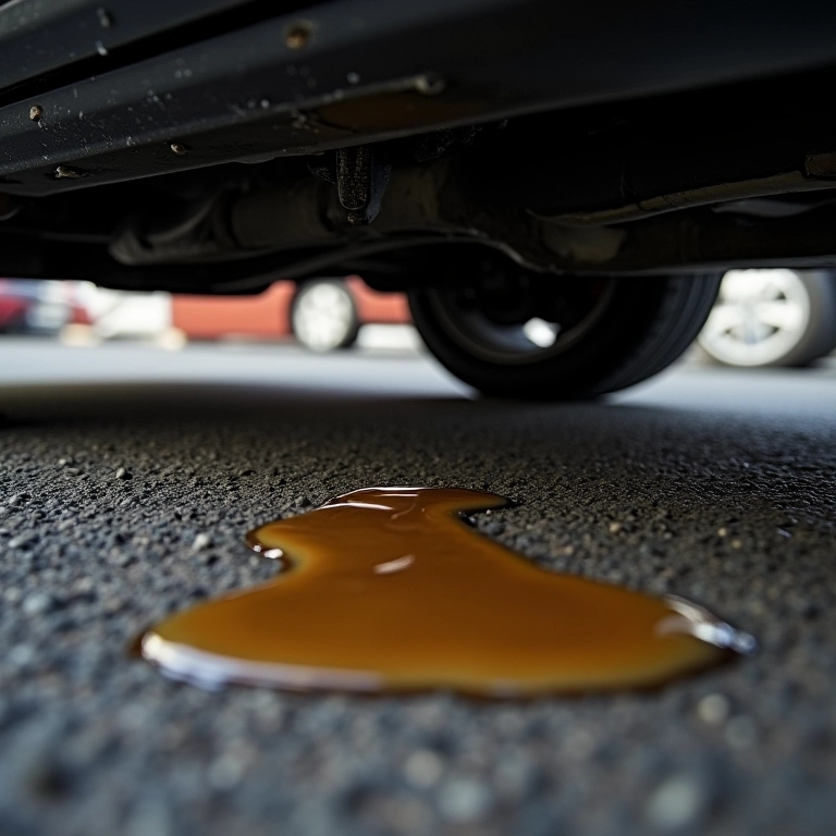 Manchas de óleo sob um carro.