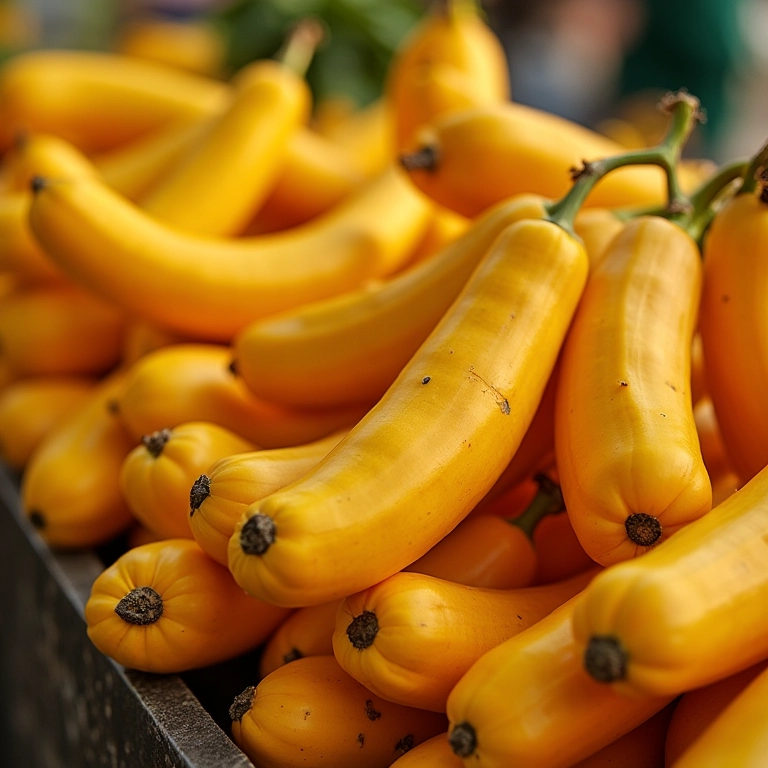 Mandiocas frescas e de alta qualidade em uma feira.