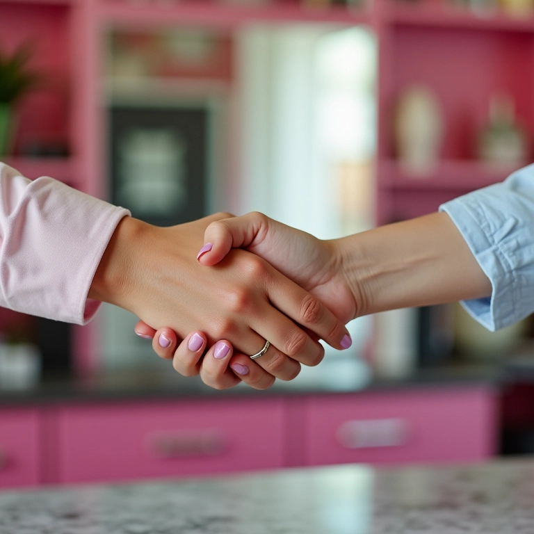 Manicures formalizando parceria de negócios.