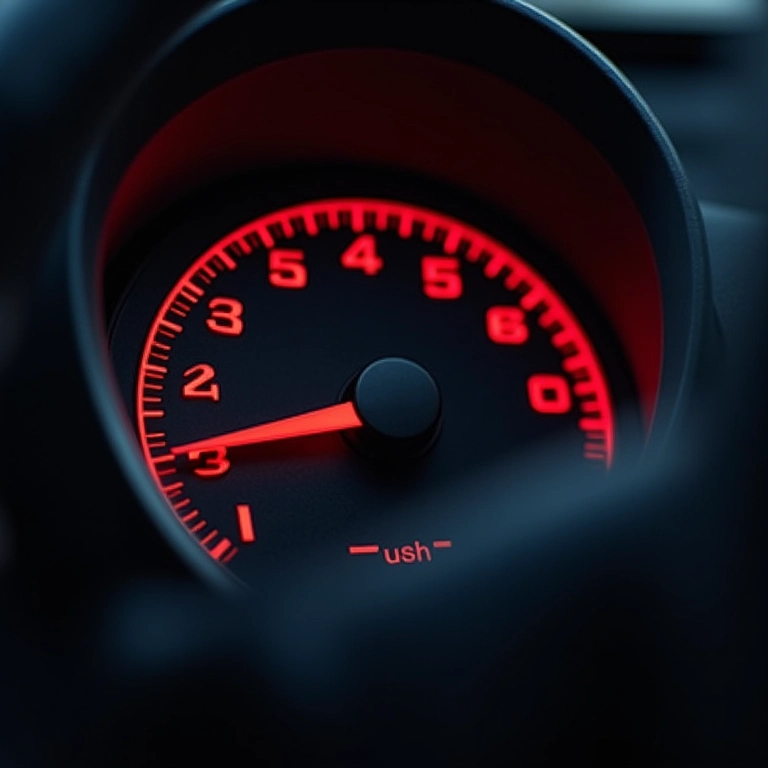 Manômetro com leitura de pressão de combustível perigosamente alta.