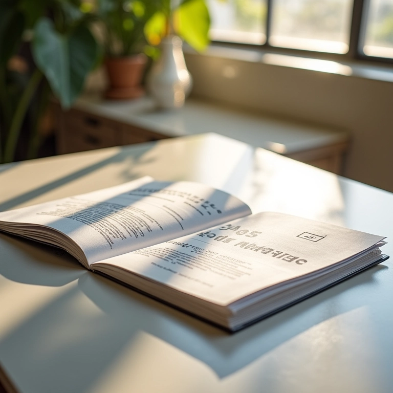 Manual da marca aberto sobre uma mesa.