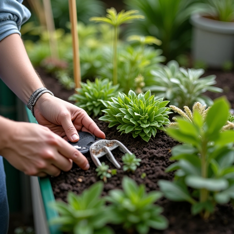 Manutenção semanal para jardim vertical pequeno.