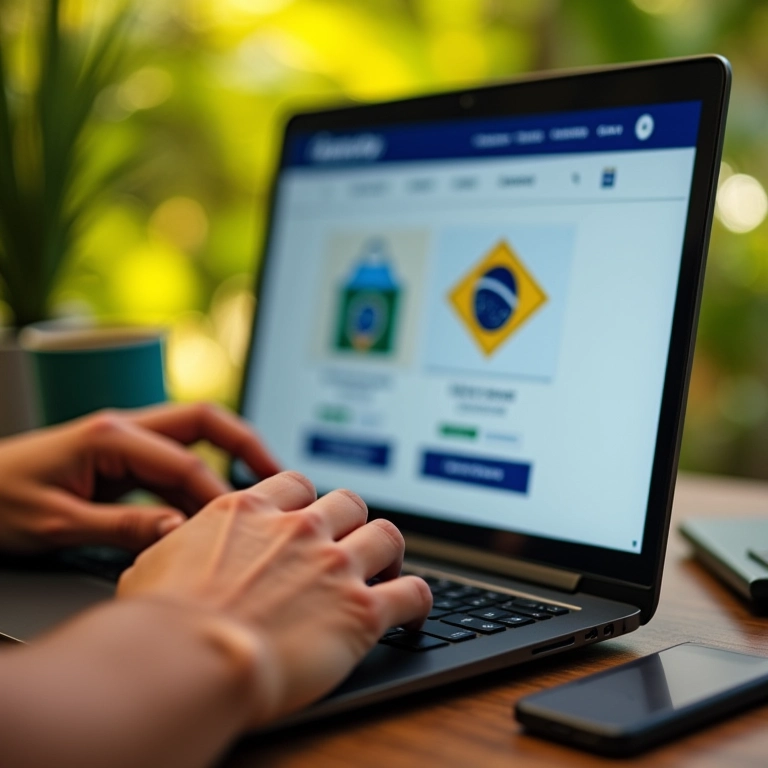 Mãos digitando CPF em site de compras online.