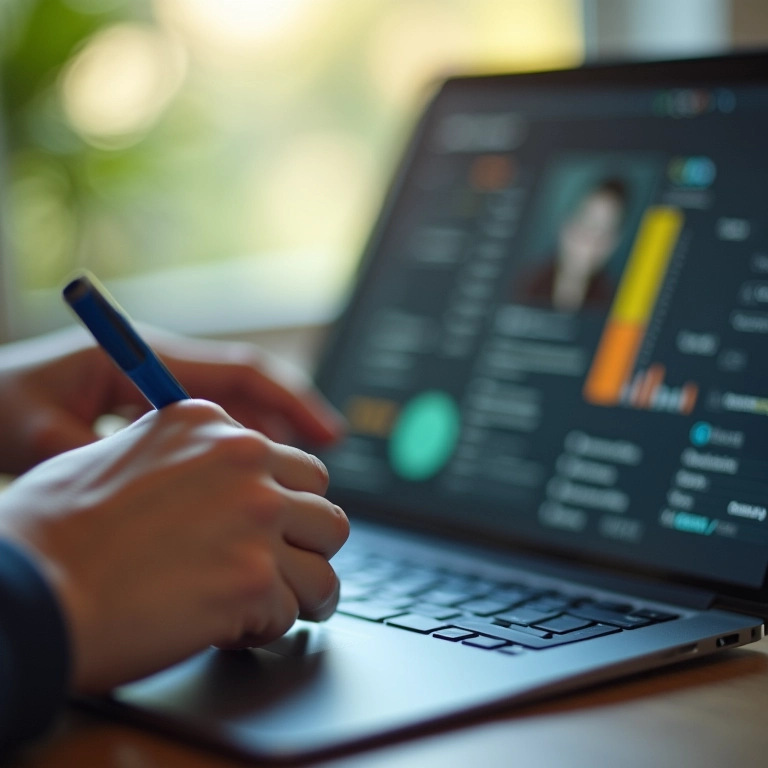 Mãos preenchendo cadastro em plataforma para freelancers.