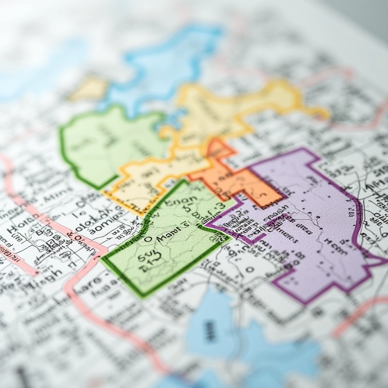 Mapa de zoneamento municipal, destacando exigências específicas para alvará de funcionamento.