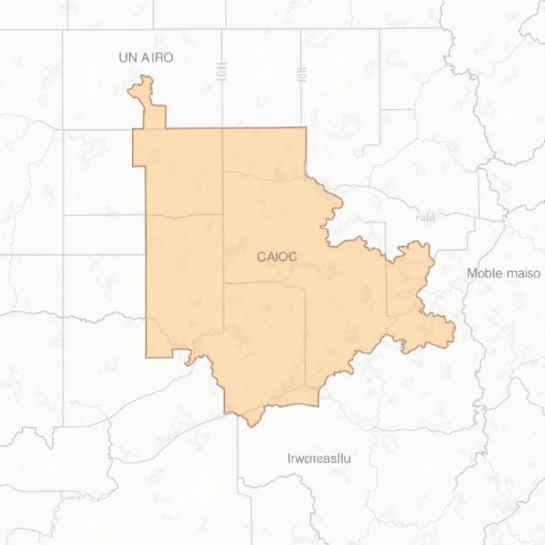 Mapa destacando a área de cobertura da entrega da floricultura.