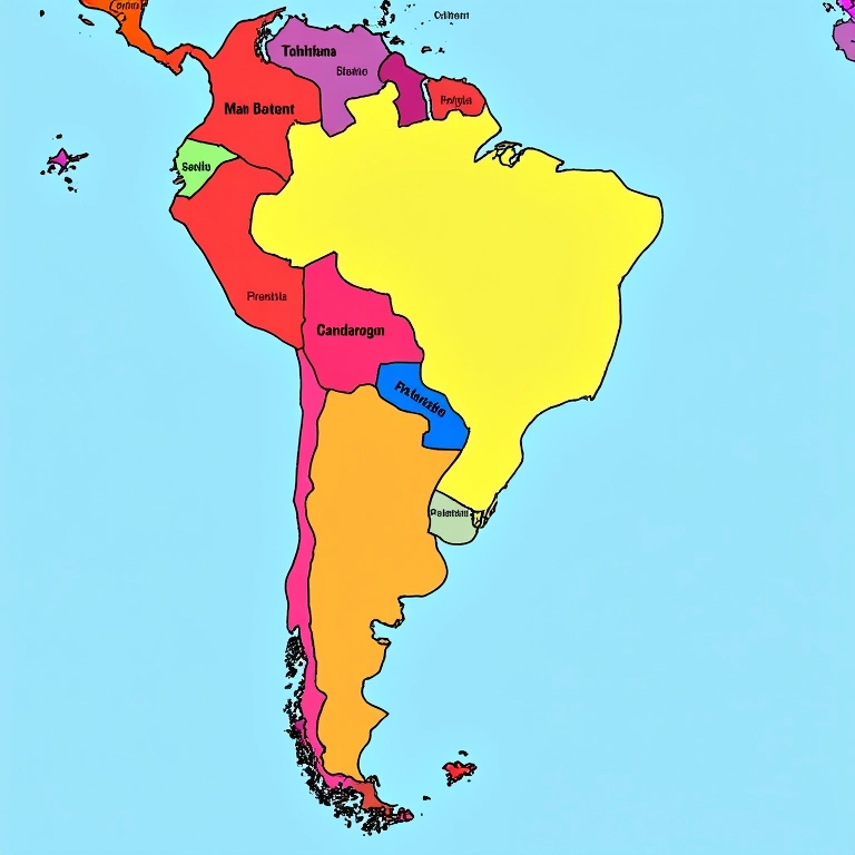 Mapa-múndi destacando países de língua espanhola na América Latina.