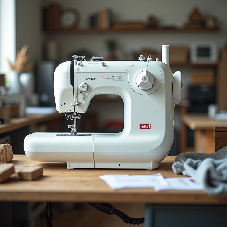 Máquina de costura nova em oficina, financiada por linha de crédito para MEI.