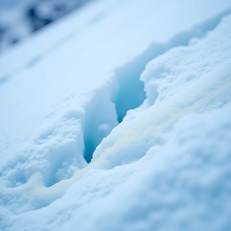 Marcas de piolet em encosta de gelo, simbolizando as dificuldades técnicas do alpinismo.