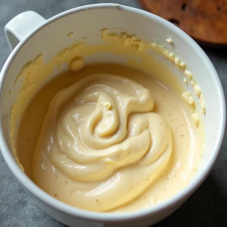 Massa do bolo de coco que não cresceu.