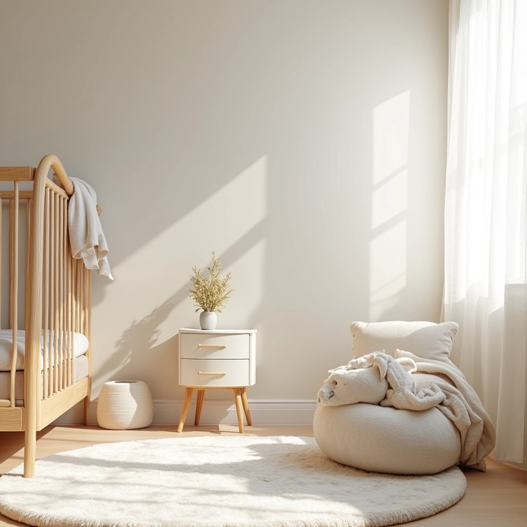 Materiais antialérgicos no quarto do bebê, cuidado com a saúde.