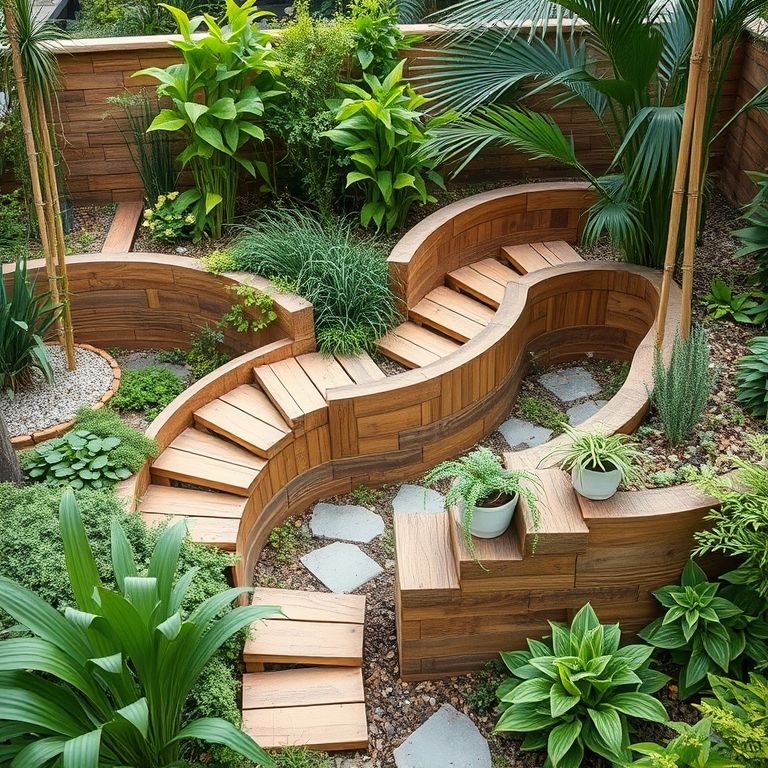 Materiais para construção de horta em zigue-zague.