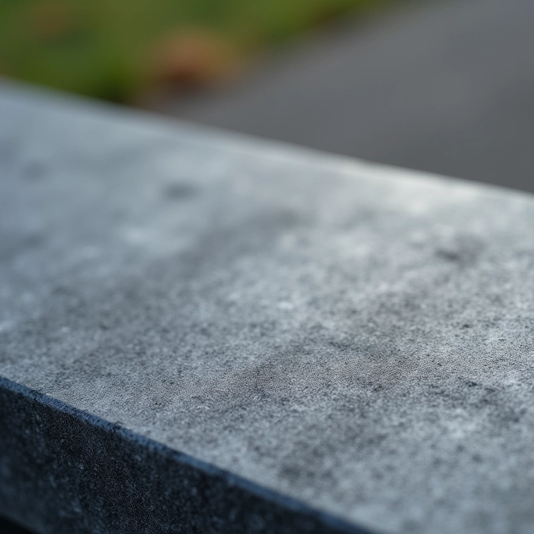 Material de churrasqueira pré-moldada: concreto cinza.