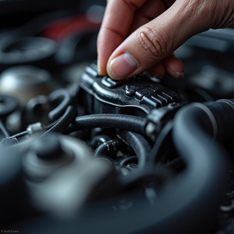 Mecânico inspecionando a vedação do cárter.